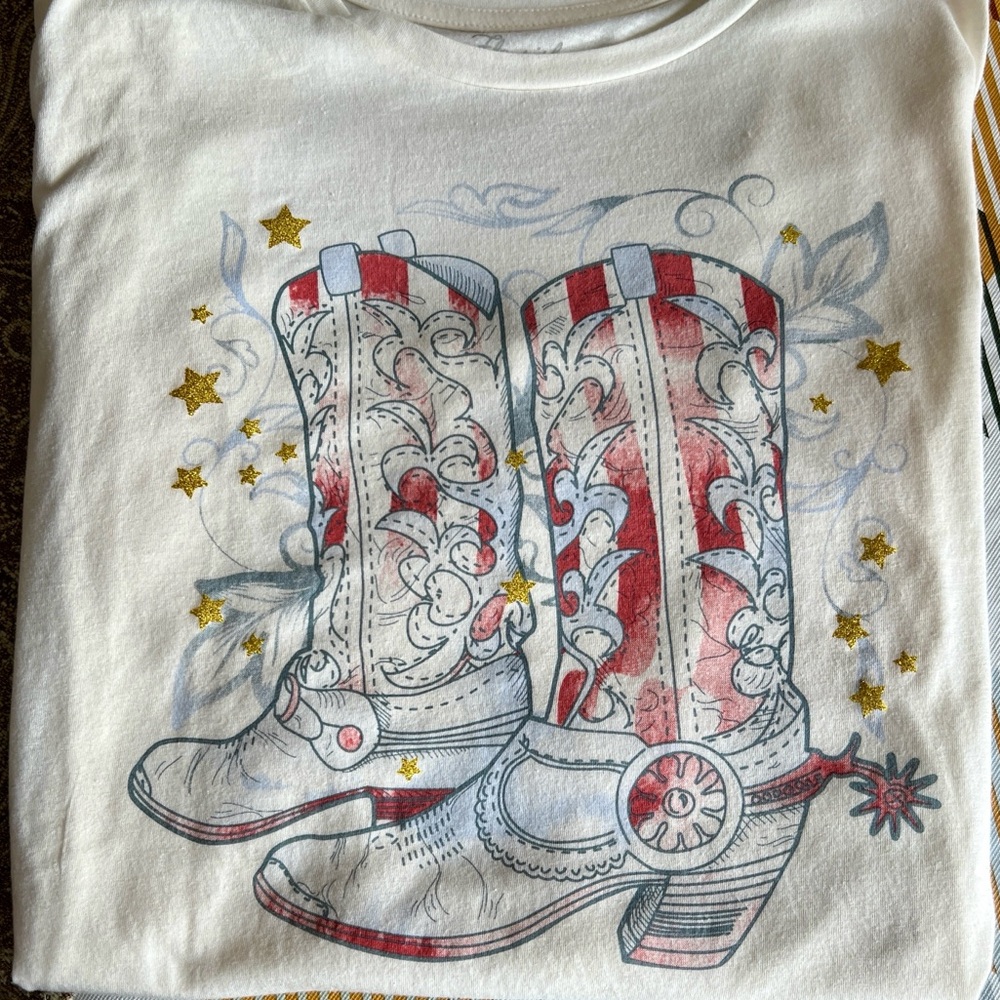 NWT Fleurish Tee Cowboy Boots Size XXL